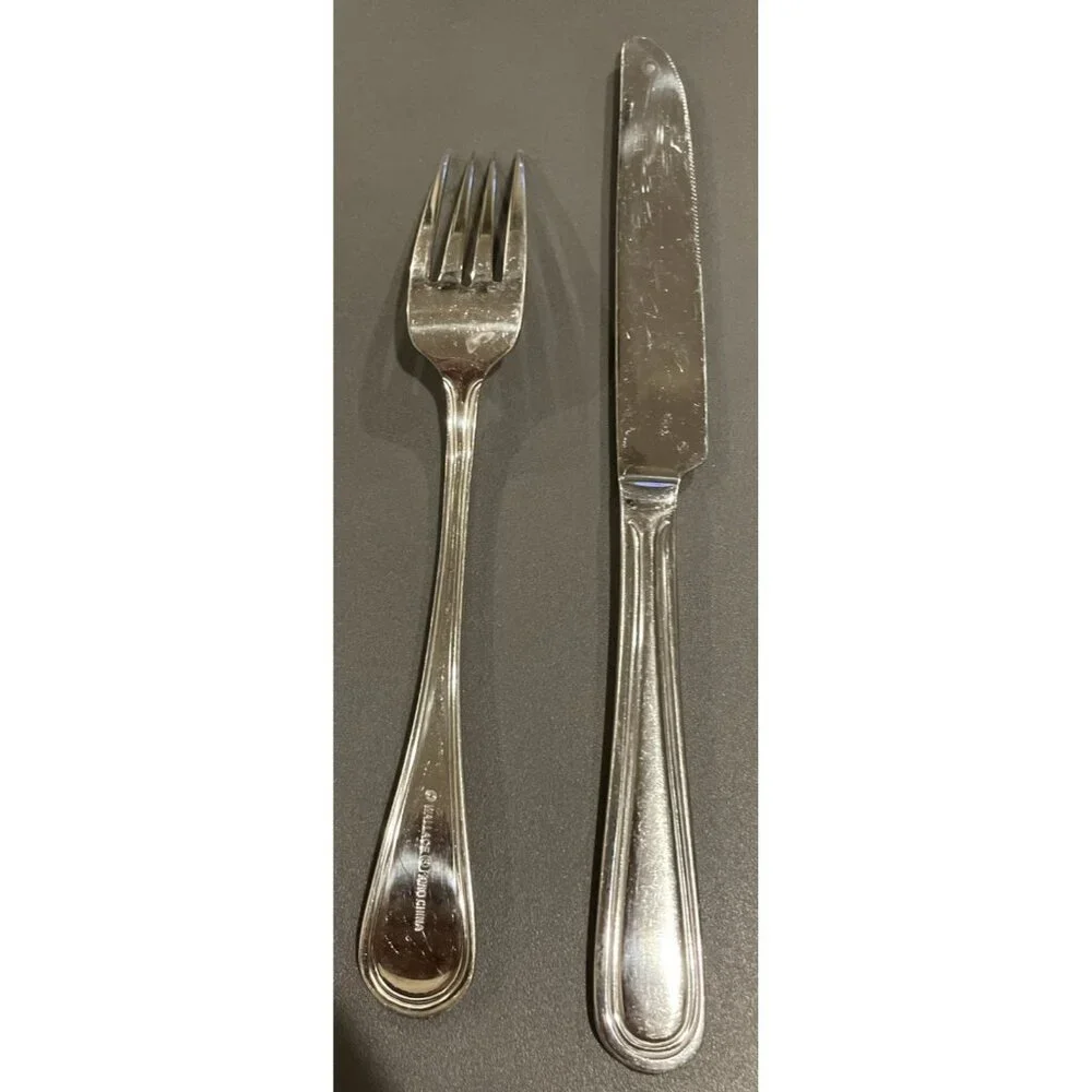 Wallace WAS159 Glossy Outline‎ 18/10 Stainless Steel Dinner Fork Knife Set Of 2